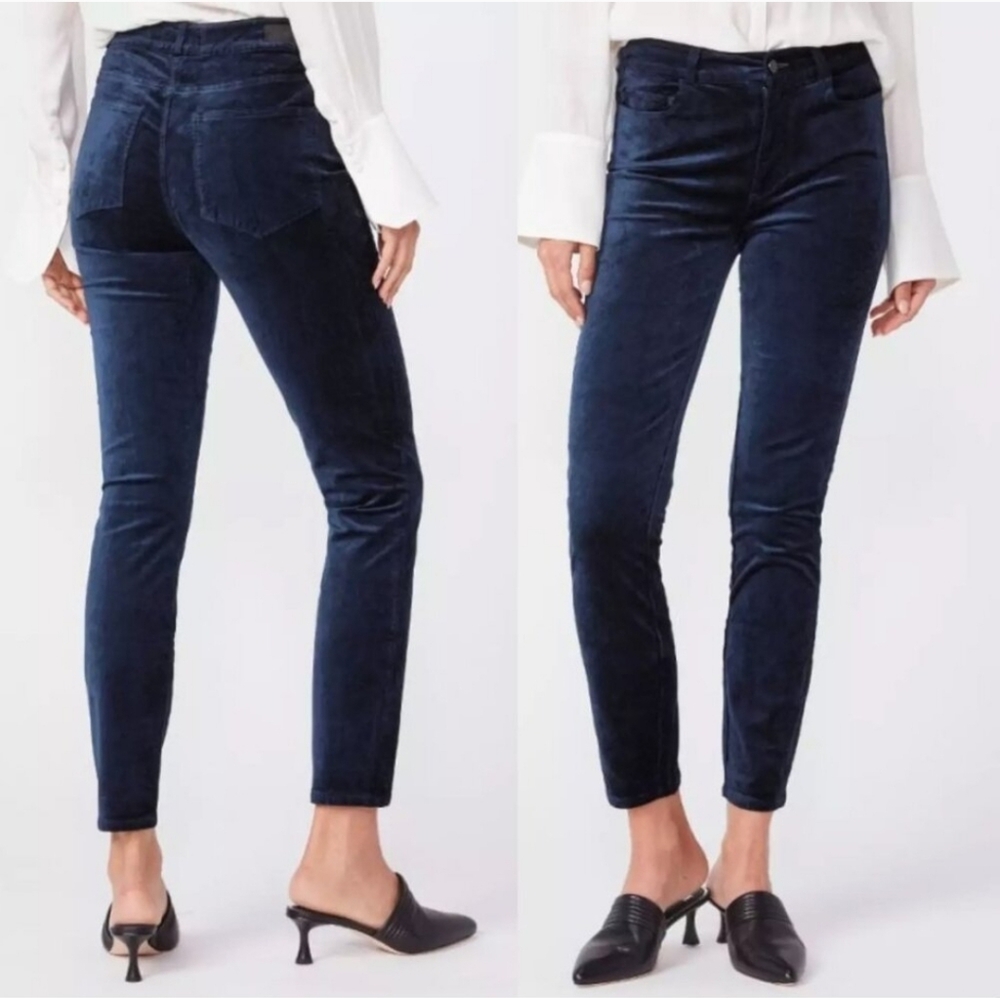 PAIGE Dark Blue Velvet Pants